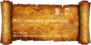 Mármarosi Demetria névjegykártya